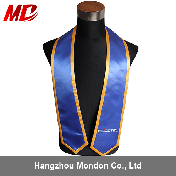 Plain Graduation Stole with Trim Different Color and Customized Length