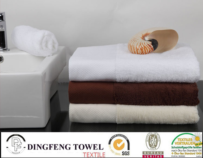 2016 Hotel and Promotion Use 100% Cotton Bath Towel with Satin Border Df-N618