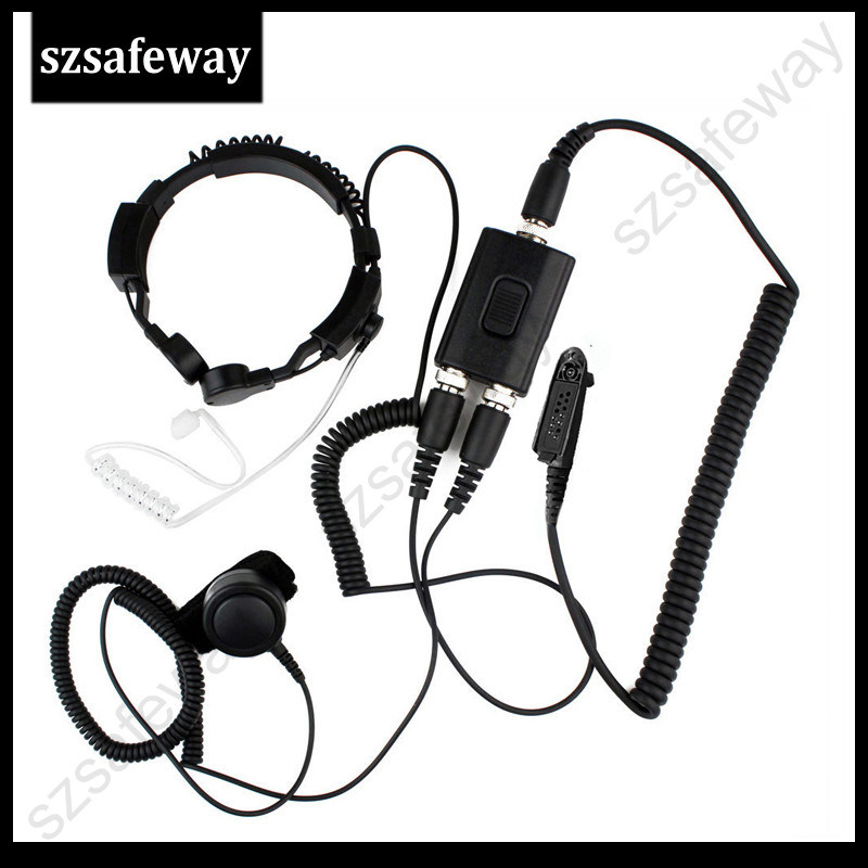 Military Throat Microphone Headset for Motorola Gp328 Gp338