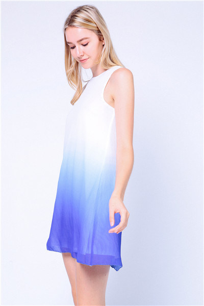 Textured Ombre Dye Print Beach Tank Dress