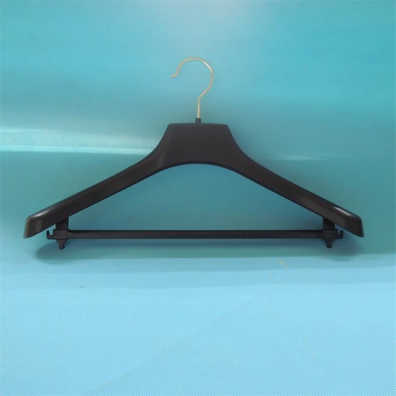 Plastic Black Suit Hanger with Trouser Bar