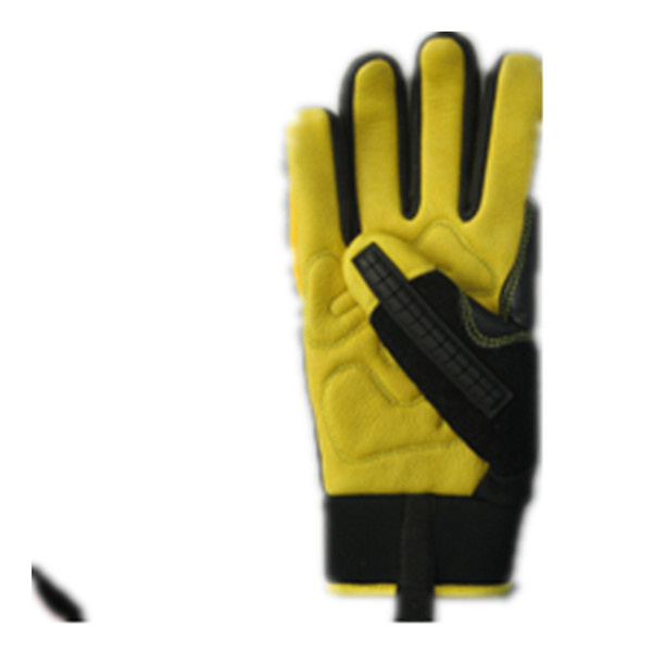 Deer Skin Anti-Vibration Palm Mechanic Work Glove