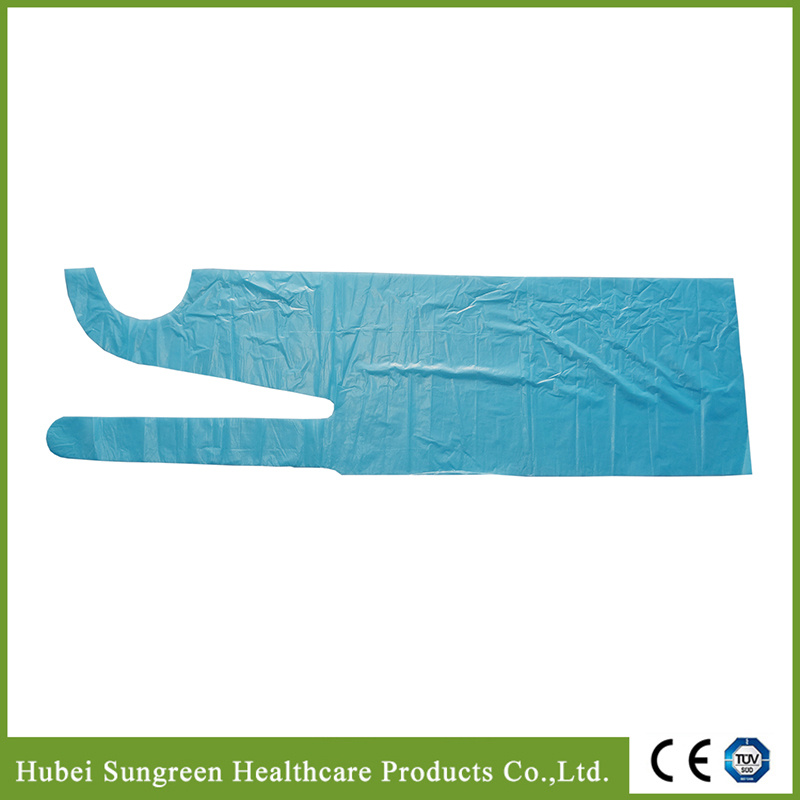 Disposable Plastic PE Apron in Light Blue Color