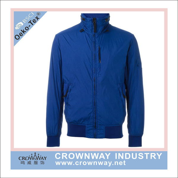Men Spring Autumn Light Weight Jacket with Ribbed Cuff