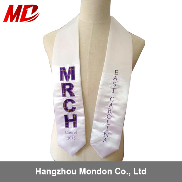 Imprinted Graduation Stole with Gold Trimming
