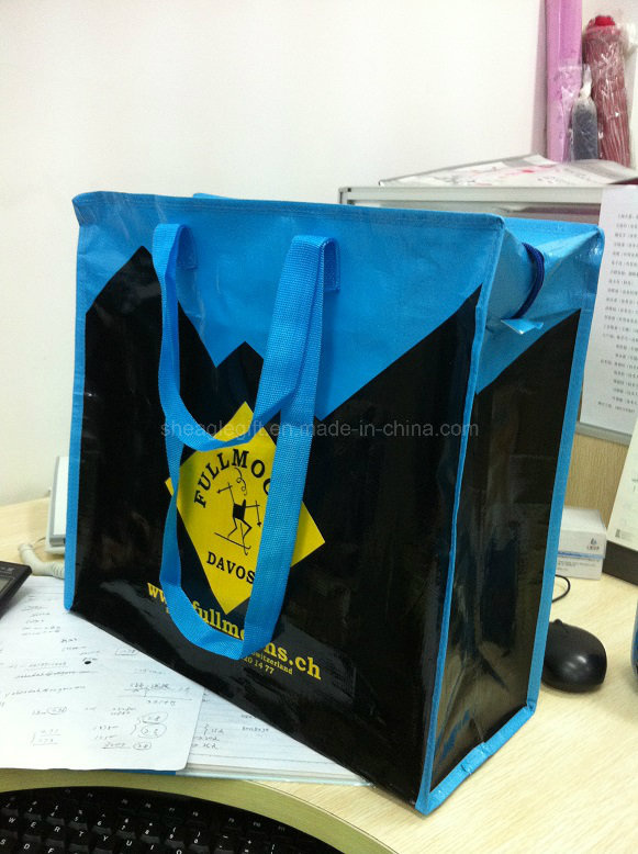 100% Recycled Material Large Size PP Woven Zipper Bag