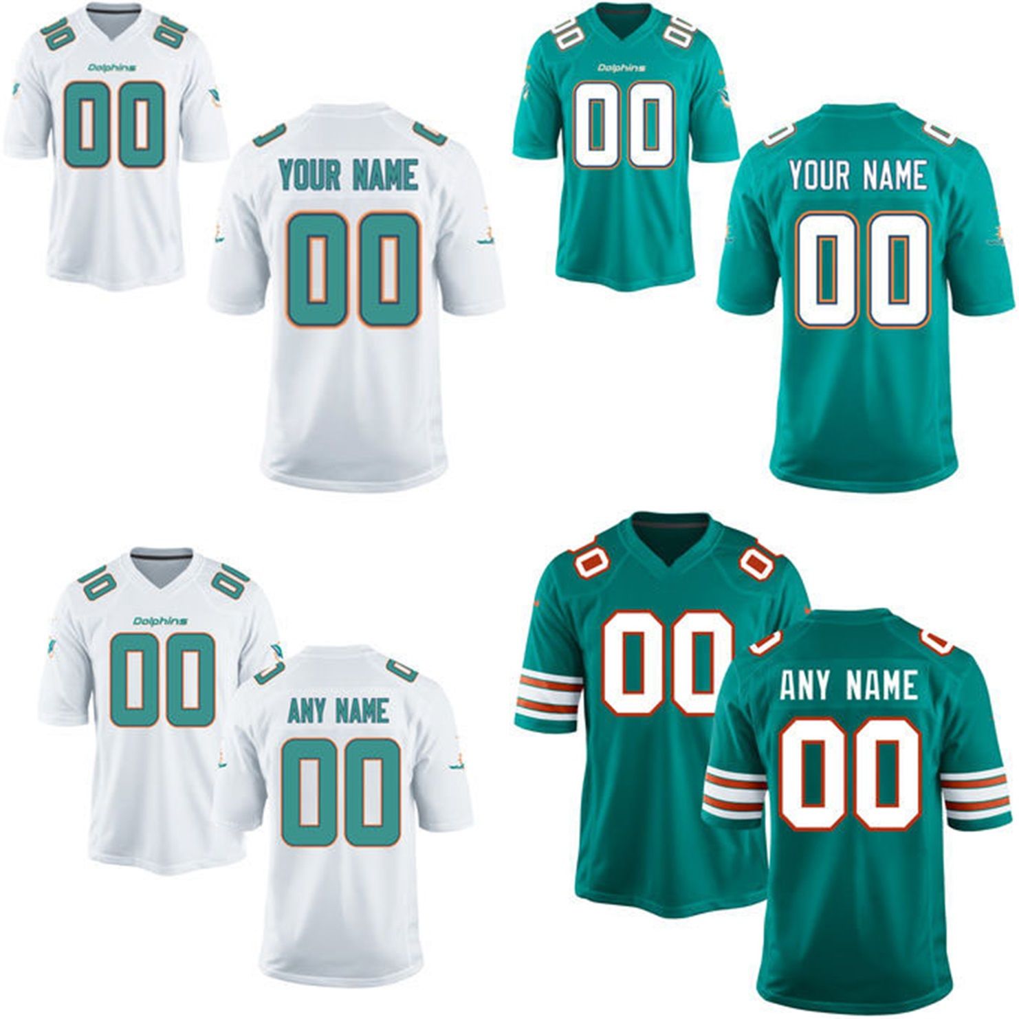 Miami Jarvis Landry Larry Csonka Elite Aqua Customized Football Jerseys