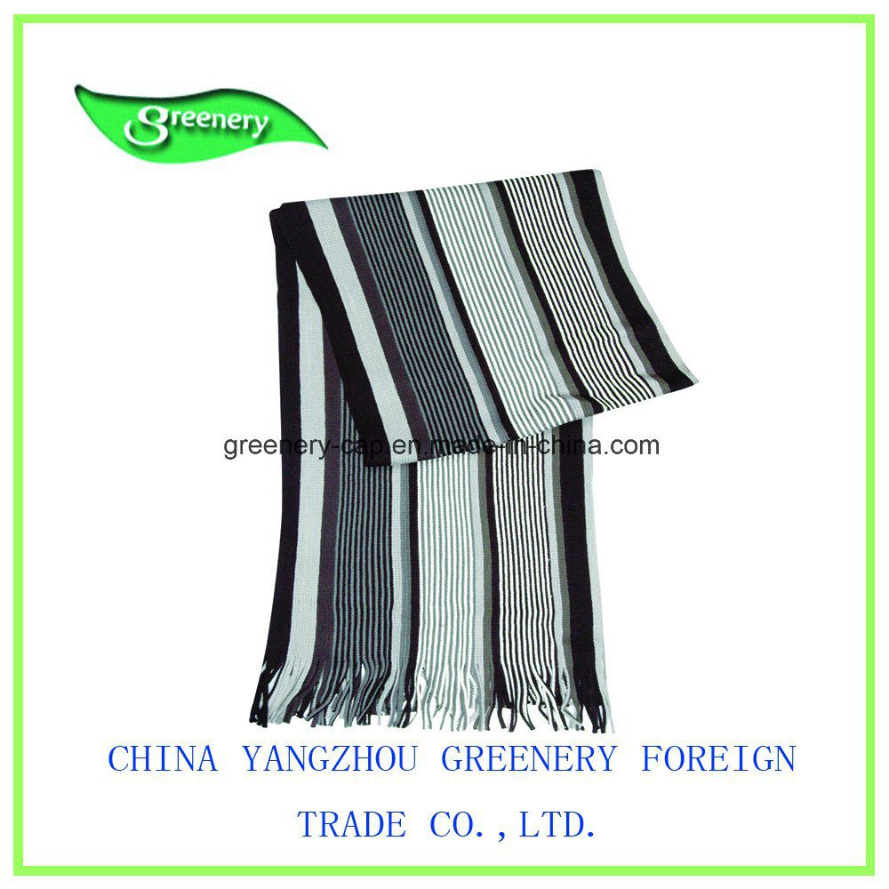 New Promotional Striped Winter Warm Knit Scarf