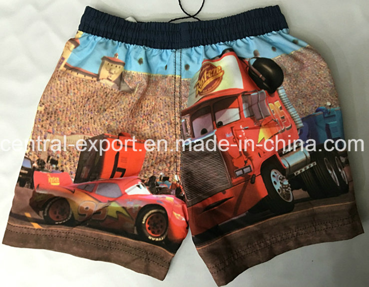 Oeko-Tex Full Elastic Waist Polyester Patterned Children Board Short Swimwear