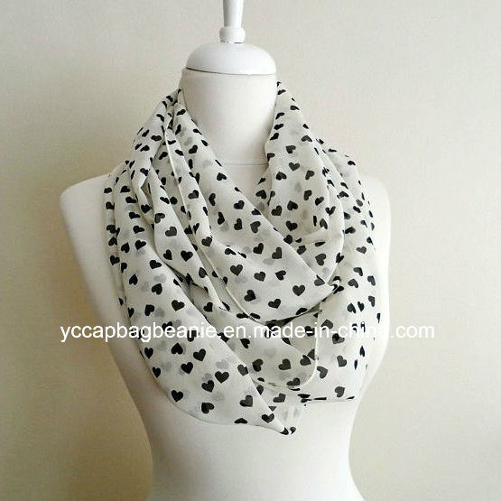 100% Polyester Chiffon Infinity Scarve