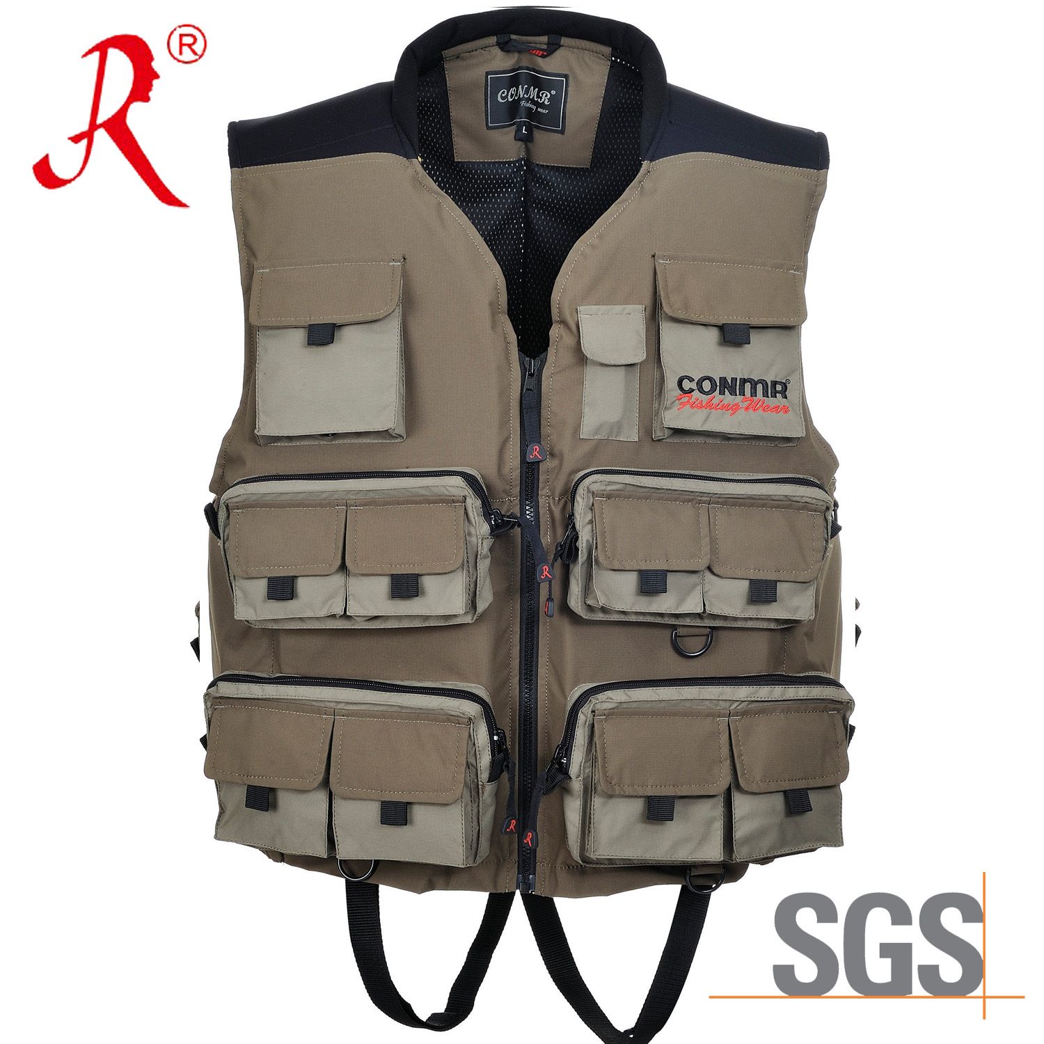 Fishing Vest with Ykk Zipper and Ce Certificate Approval (QF-1907)