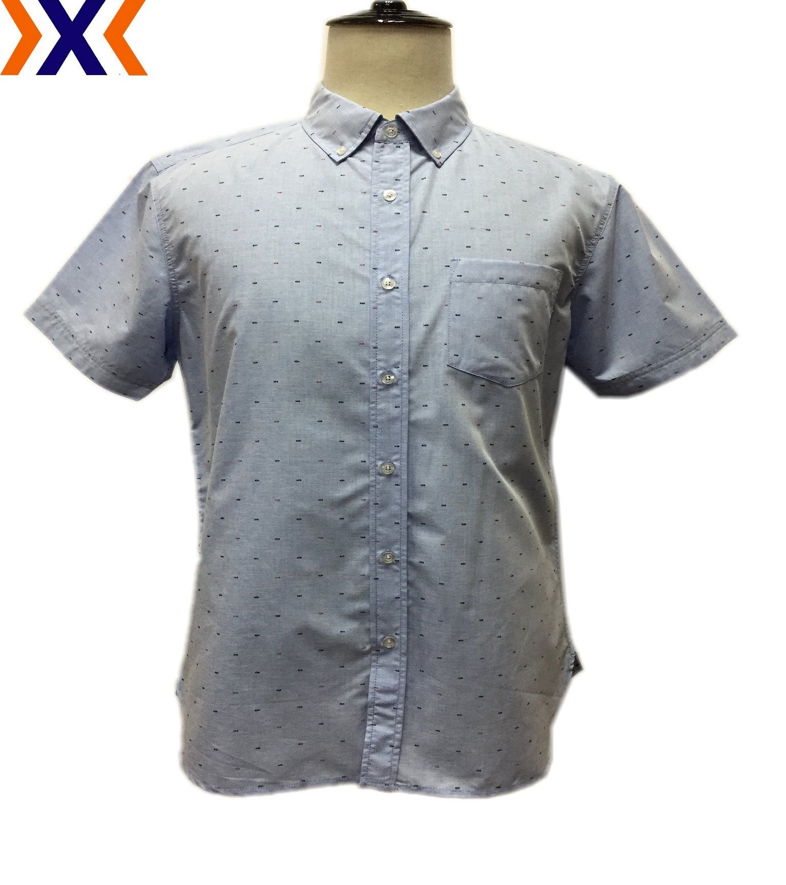 Y/D Printed Slub Fab for Men Shirts W/ Single Pkt