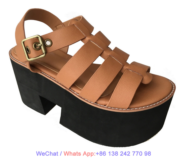 Cross Strap Med Heel Wedge Light Foam Sandals Shoes