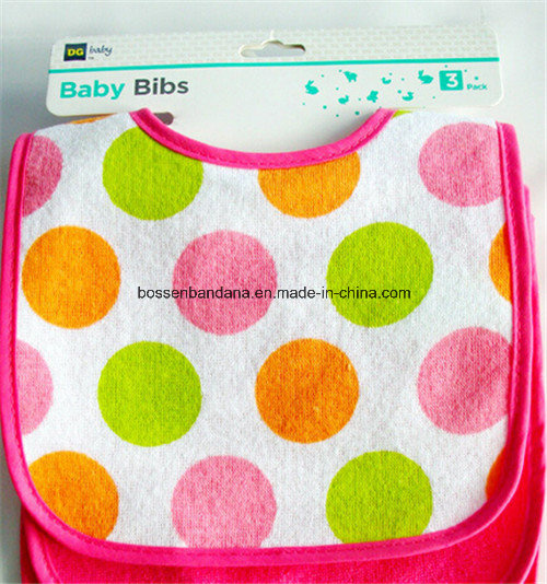 OEM Produce Customized Logo Printed Dotted Cheap Promotional Cute Cotton Baby Bibs