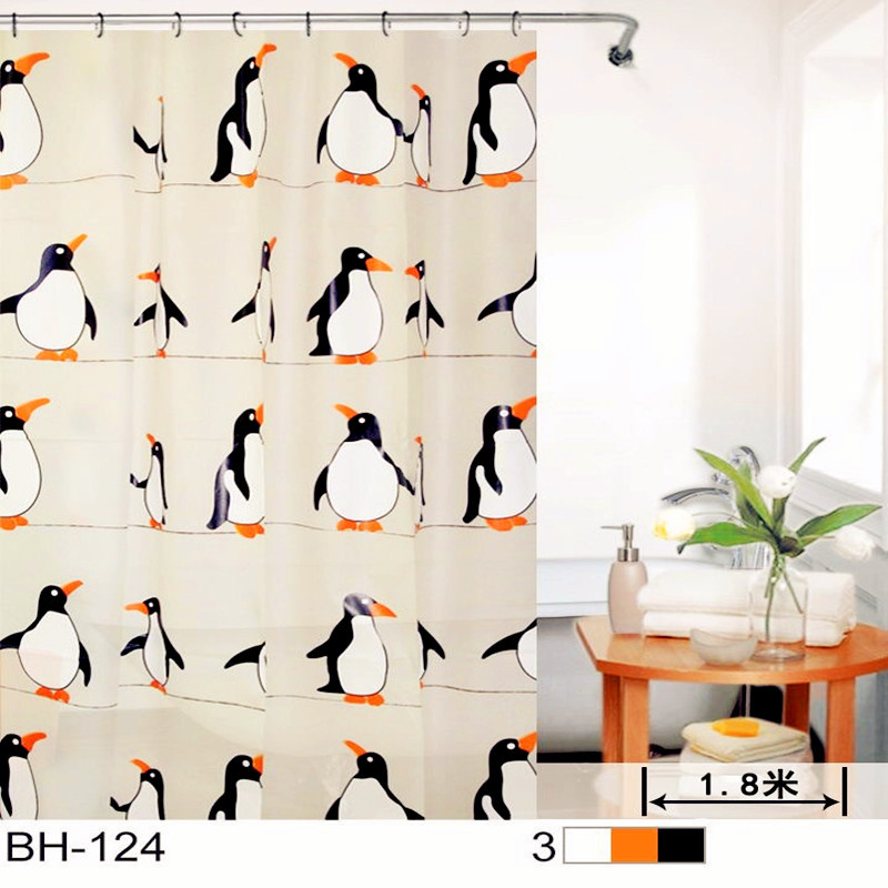 Penguins PEVA Shower Curtain for Bathroom