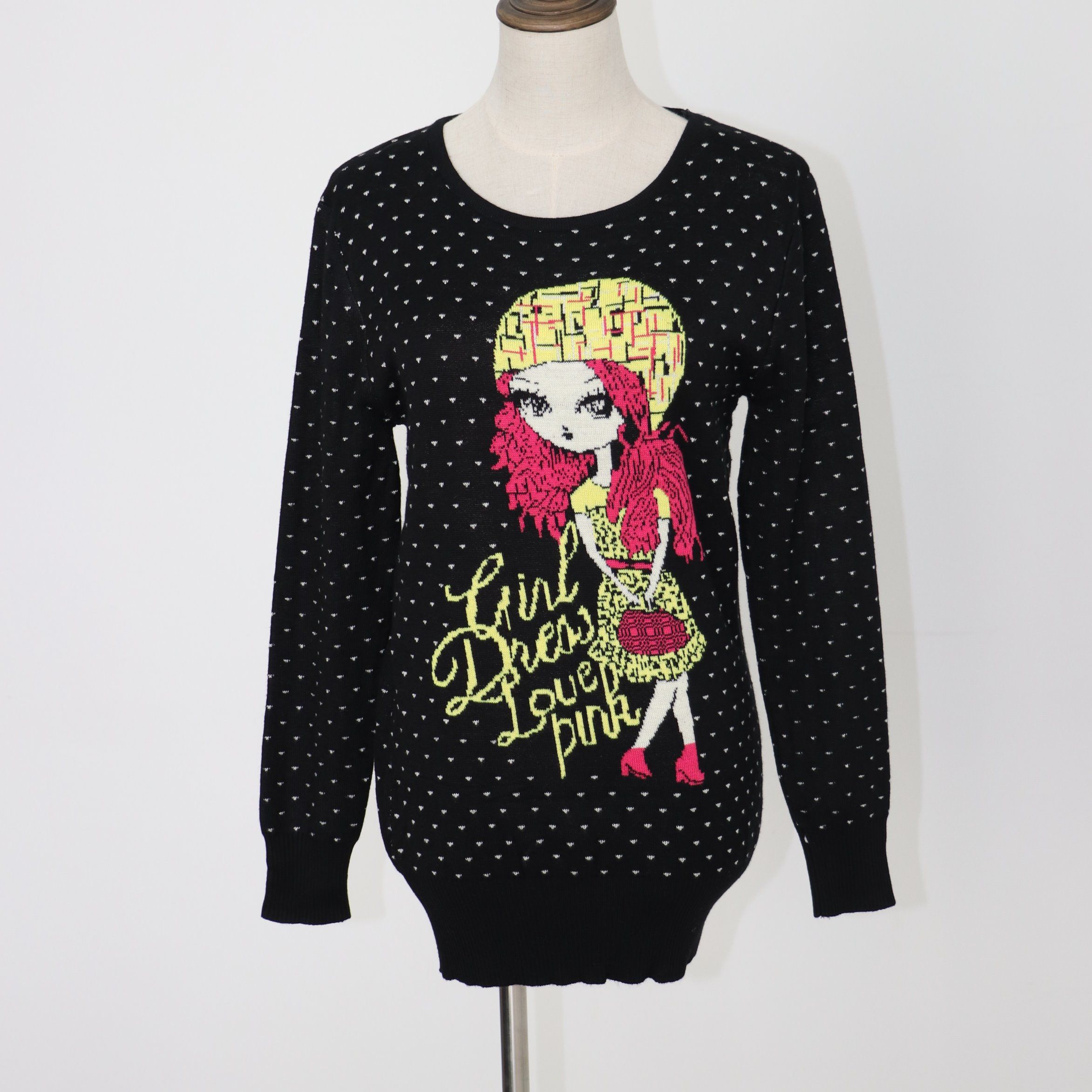 Ladeis' Sweater Dress in Jacquard Design and Viscose Nylon Polyester Quality Soft Handfeel
