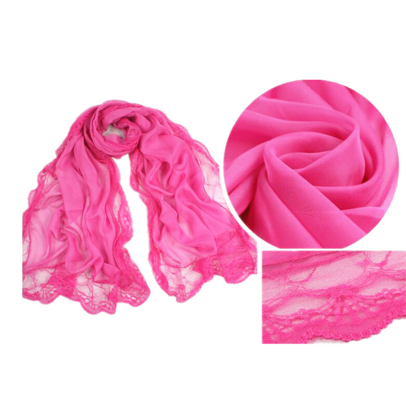 Anti-UV 100% Chiffon Material Solid Color Scarf Shawl