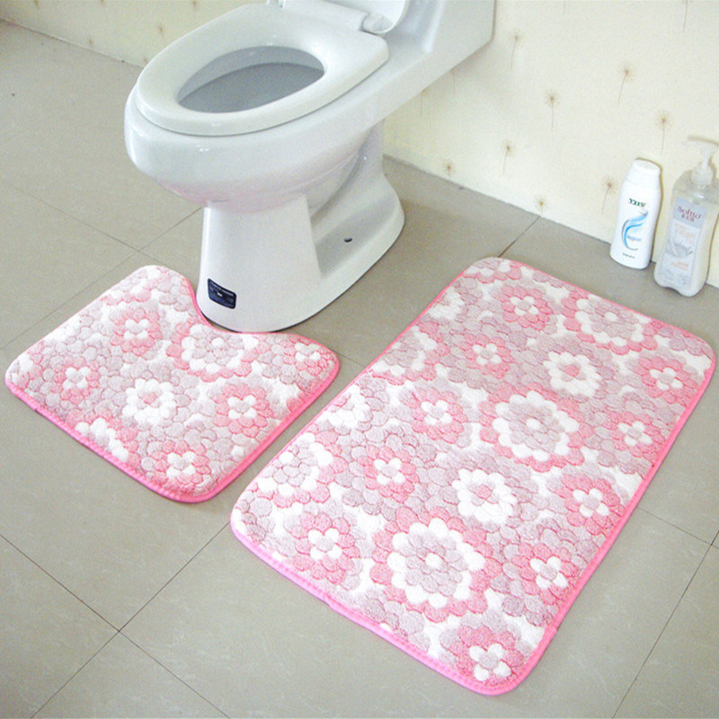 3D Printed Sponge Modern Sublim Print Cushion Memory Foam Bathtub Toilet Shower Bathmats Bath Mats