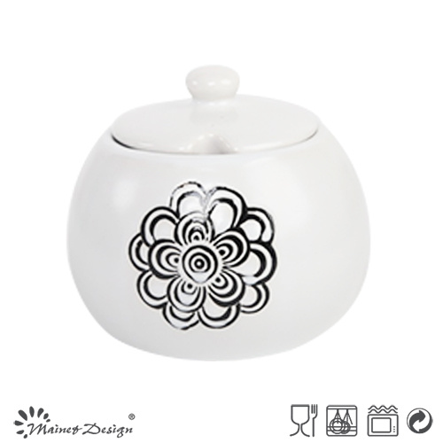 Homestyle Simple Glazing Silk Screen Sugar Pot