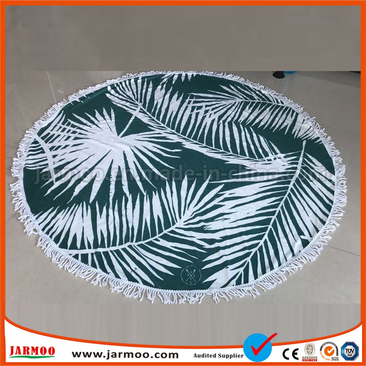 Multifunctional Printed Microfiber Round Beach Towel with Tassel