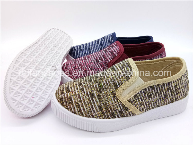 Children Sneaker Shoes Injection Slip-on Canvas Shoes Footwear (ZL1017-14)