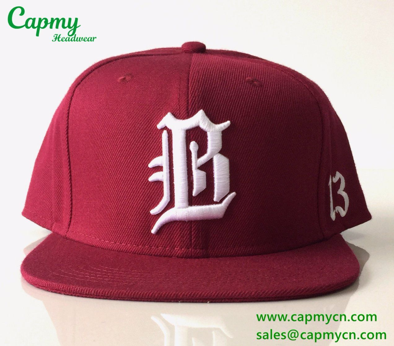Maroon Wool Snapback Cap Hat Factory in China