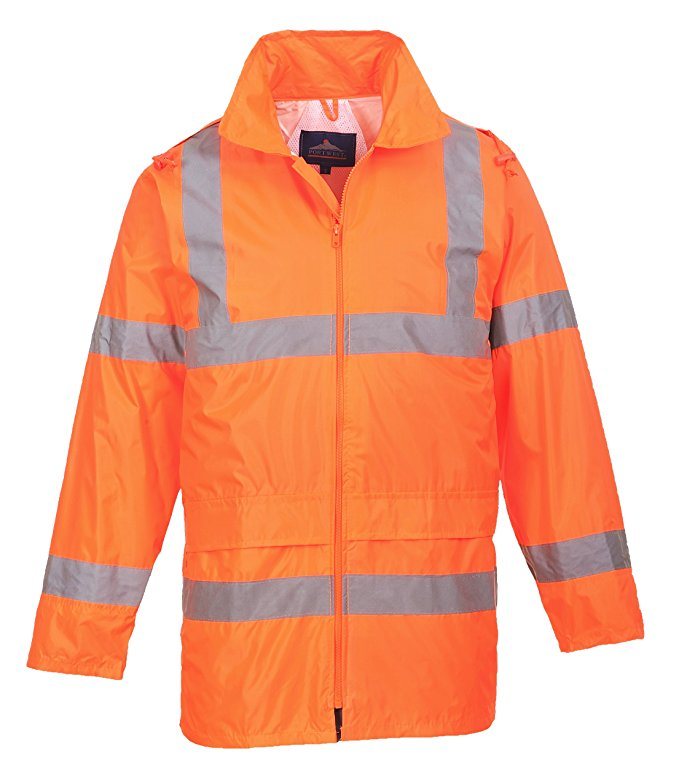 Customize High Visibility Green Polyester Rain Suit with Reflective Strips