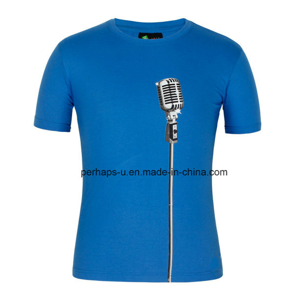 Custom Mens Cotton T-Shirt with Microphone Printing