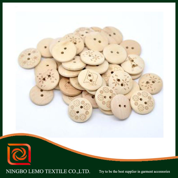 2 Holes Nature Wooden Button