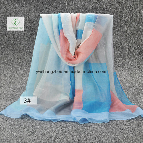 2017 New Design Viscose Shawl Splicing Colour Printed Fashion Scarf