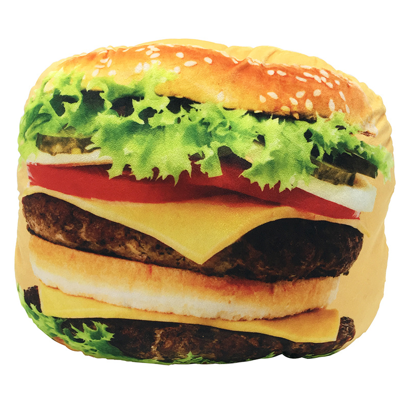 3D Printing Hamburger Plush Cushion / Plush Food Toy Cushion/ Hamburger Plush Pillow