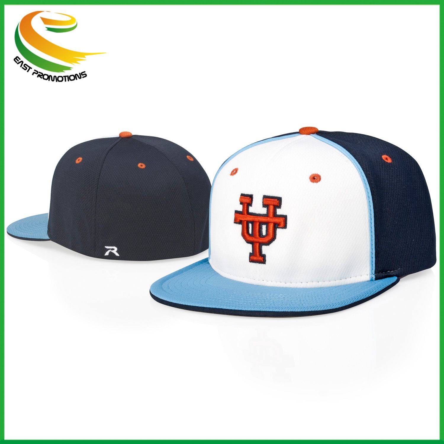 Custom Flat Brim Snapback Cap with 3D Embroidery Logo Design