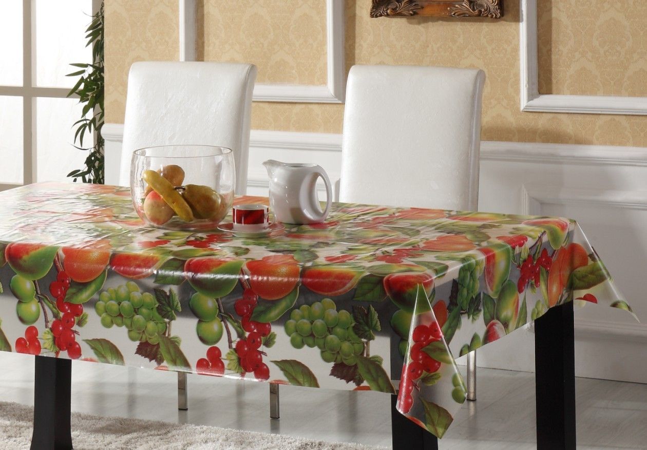 Decoratived PVC Printed Transparent Table Cloth