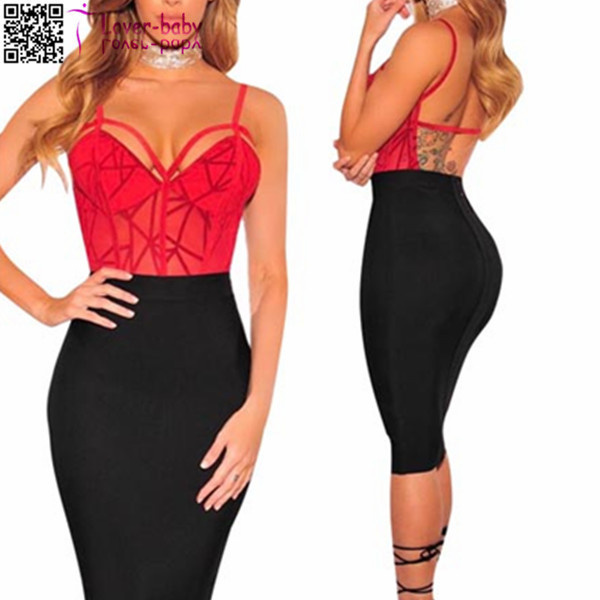 Red Sheer Mesh Geometric Velvet Sleeveless MIDI Dress L36168