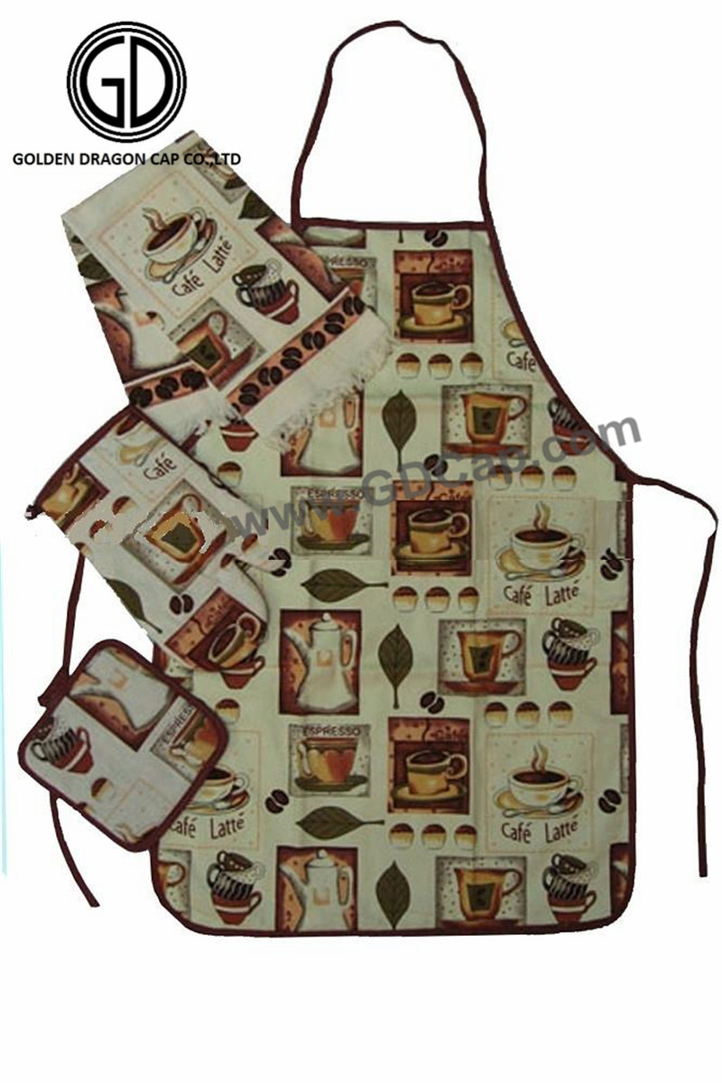 Colorful Custom Monogram Pattern Polyester Kitchen Artist Full Set Apron