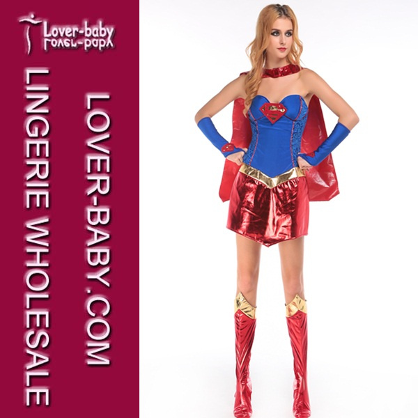 Halloween Movies Adult Superhero Sexy Supergirl Costume (L15258)