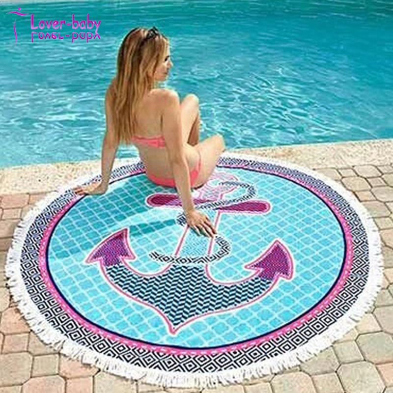 Fashion Design China Factory Printed Microfiber Round New Beach Towel