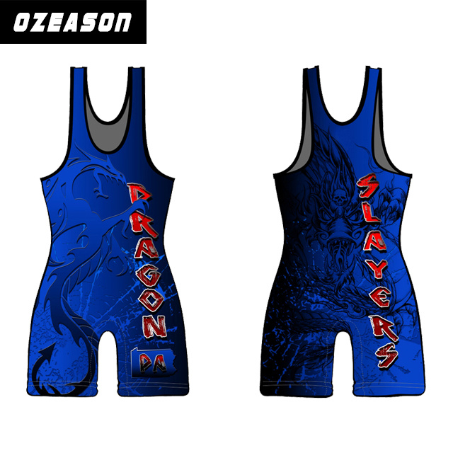 2017 Custom Made Men's Lycra Sublimation Wrestling Singlet (W001)