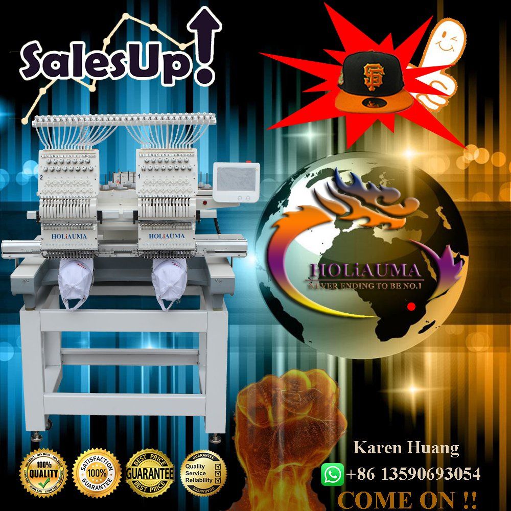 Holiauma Cheap Machine Embroidery Multi Function Embroidery Machine 2 Heads