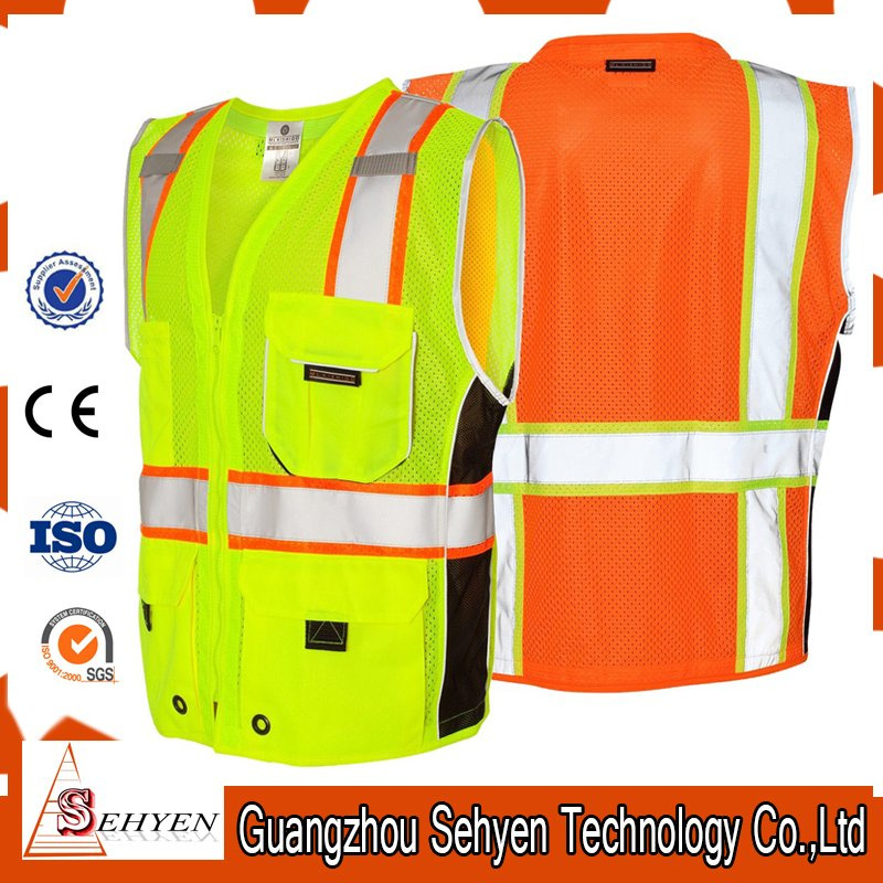 New Fashion Hi-VI Reflective Safety Vest with Flu Colors