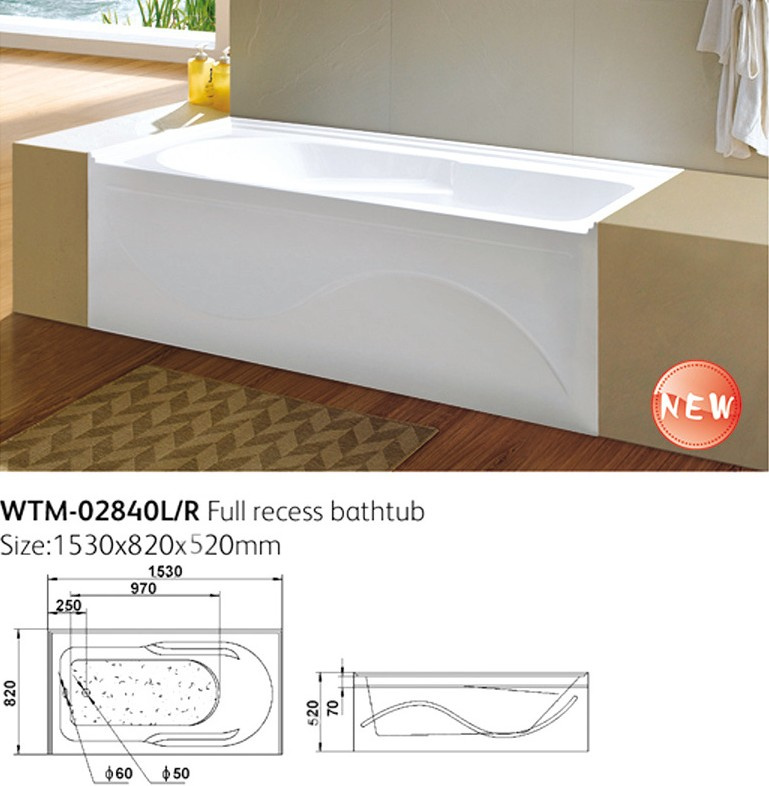 Left Drain and Right Drain America Standard Apron Bathtubs