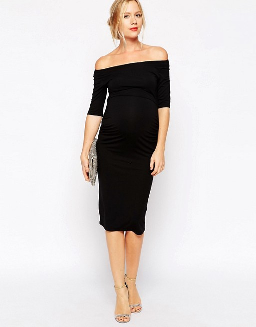 Custom Maternity Bardot Dress with Half Sleeve