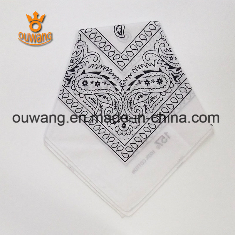 Wholesale Different Deisgn Multi Use White Cotton Bandana