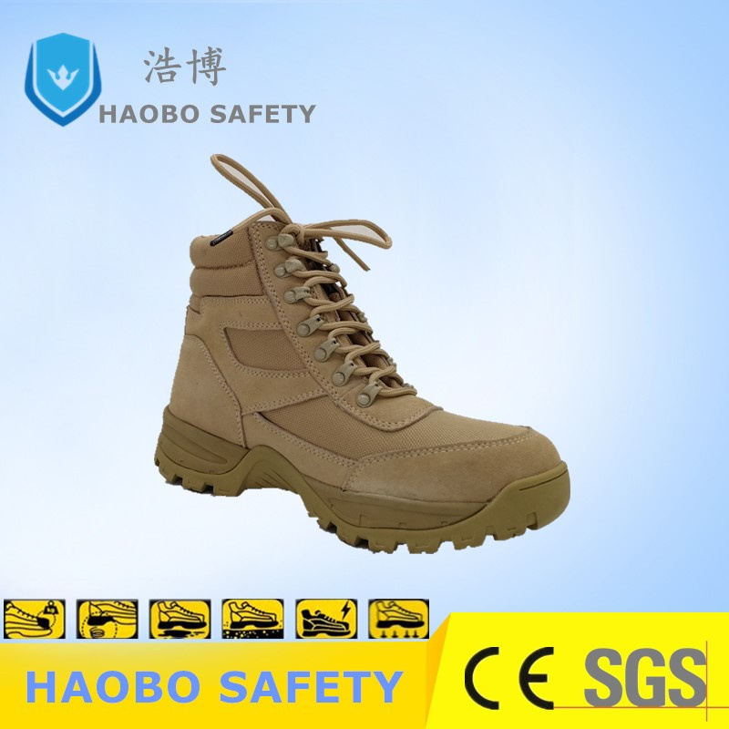 Hot Sell Middle Cut Yellow Leather Army Safety Desert Shoes