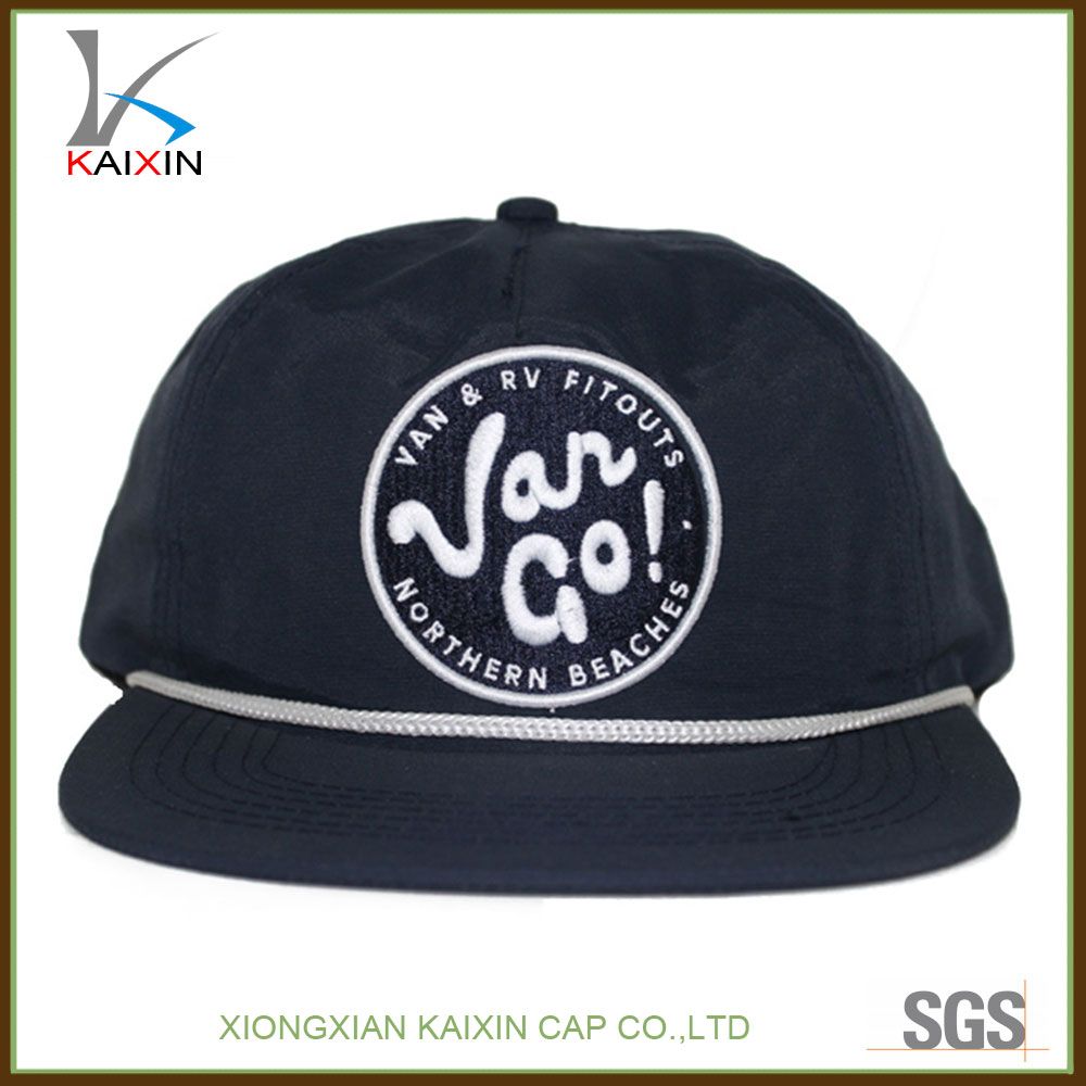 5 Panel Embroidery Nylon Rope Snapback Cap