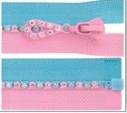 Custom Rhinestone Zipper Auto Lock Open or Closed End (#3)