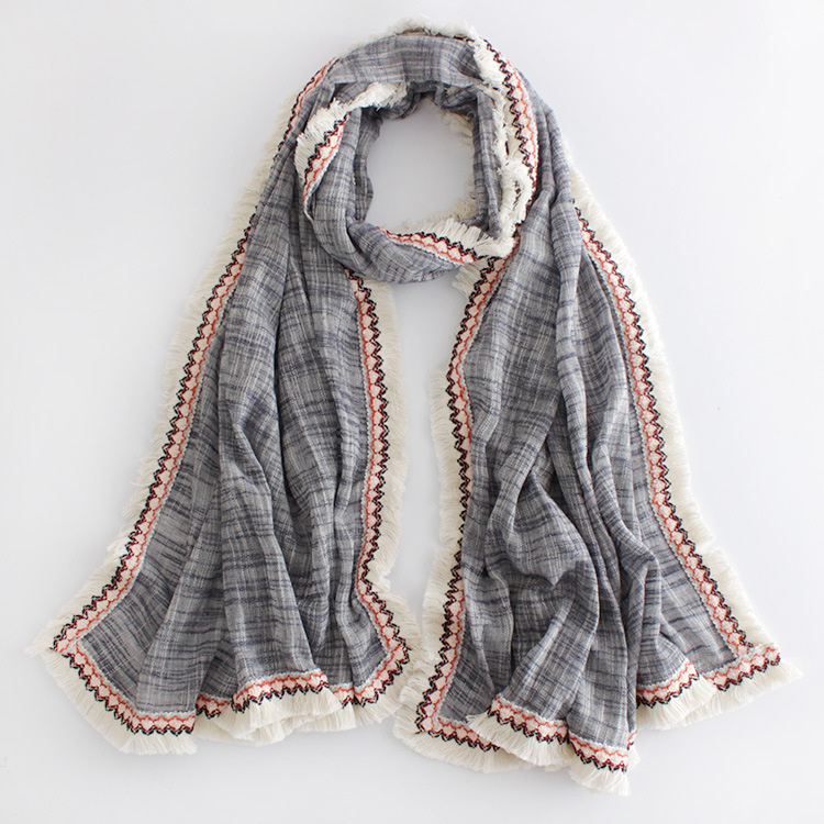 Lady Fashion Cotton Fringed Long Scarf (YKY1124)