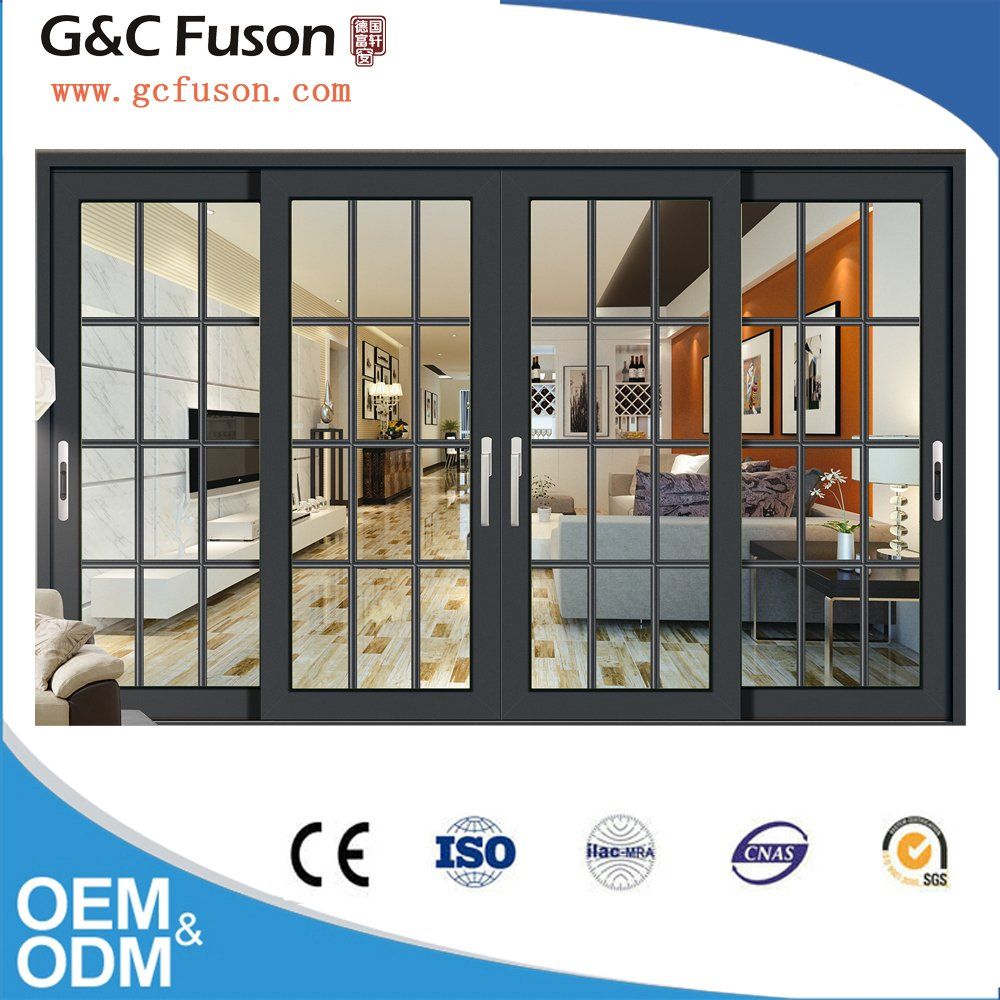2 or 3 Tracks Aluminum Exterior Sliding Door with Mosquito Net