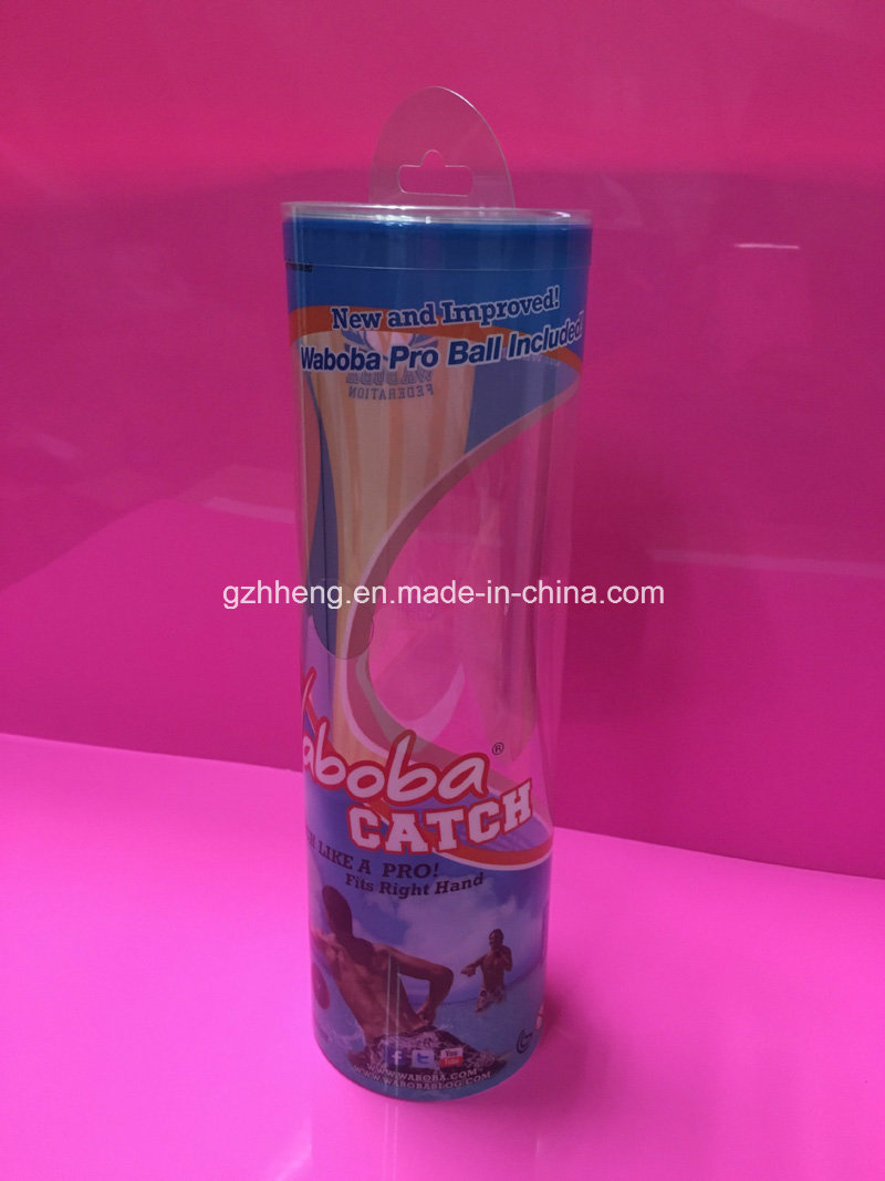 Clear Column/Cylinder Plastic Box for display (printed box)