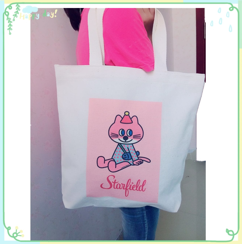 Fashion Custom Handle Cotton Canvas Bag for Promotion